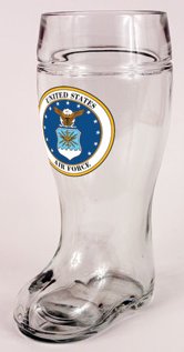 United States Air Force Glass One Liter Beer Boot